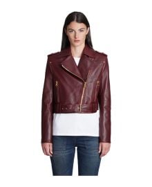 Balmain Leather Jacket In Bordeaux Leather italist ALWAYS LIKE A SALE at italist